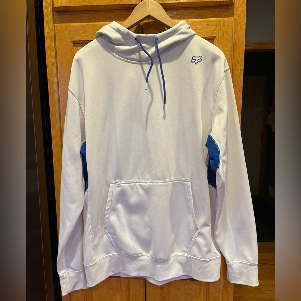 Mens FDX white/blue hoodie-Large